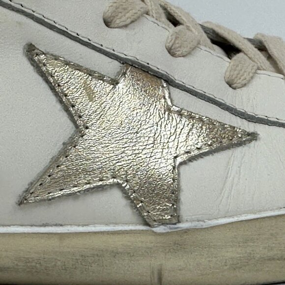 Golden Goose Superstar Leather Sneakers with Metallic Gold 39 8.5 / 8 - Worn 1X - Picture 6 of 16
